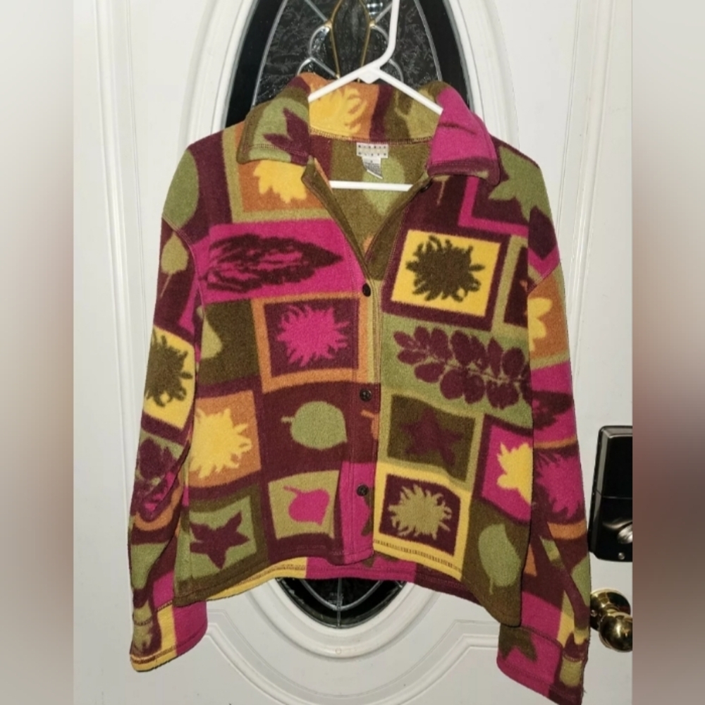EUC Sigrid Olsen Sport Fleece Jacket Coat Small Great Fall Colors